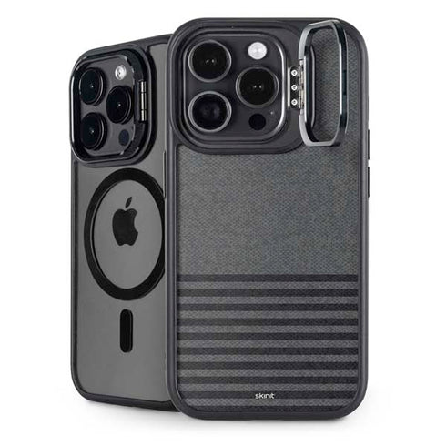 Black and Grey Stripes iPhone 14 Pro Kickstand Case
